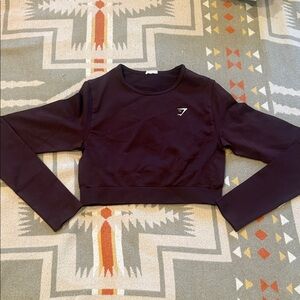 Gymshark Dark Purple Long Sleeve Crop Top